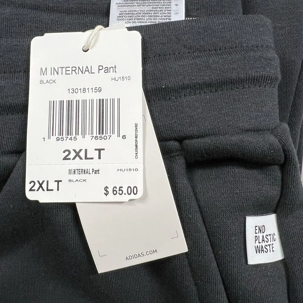 Adidas Men's 2XLT Internal Pants Casual Jogger - HU1510‎ Black Casual Multi NWT